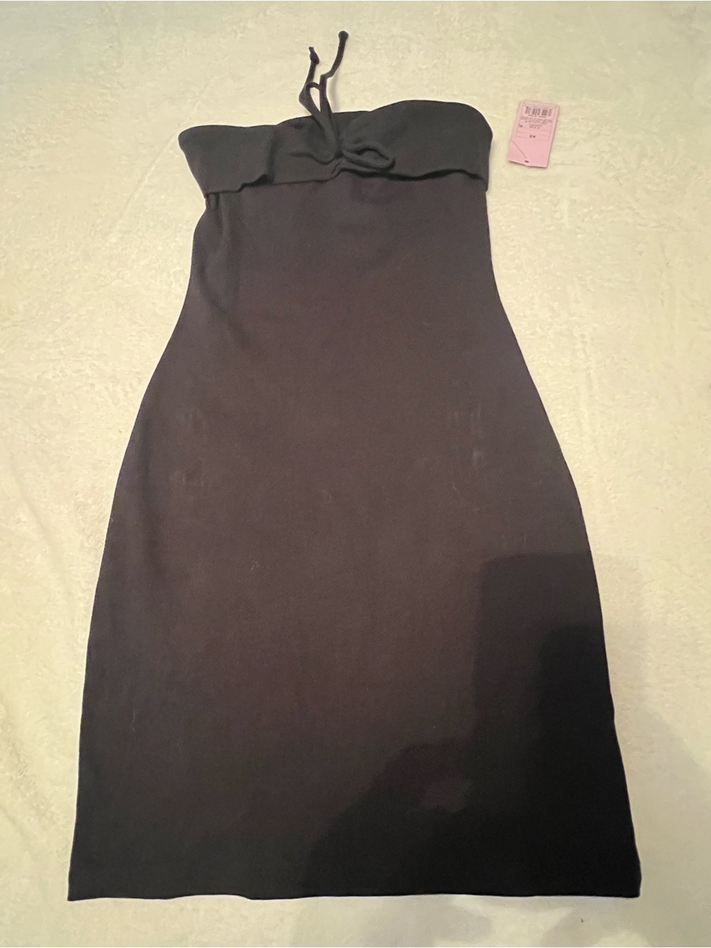 wild fable Black Strapless Tie-Front Bodycon Dress